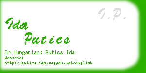 ida putics business card